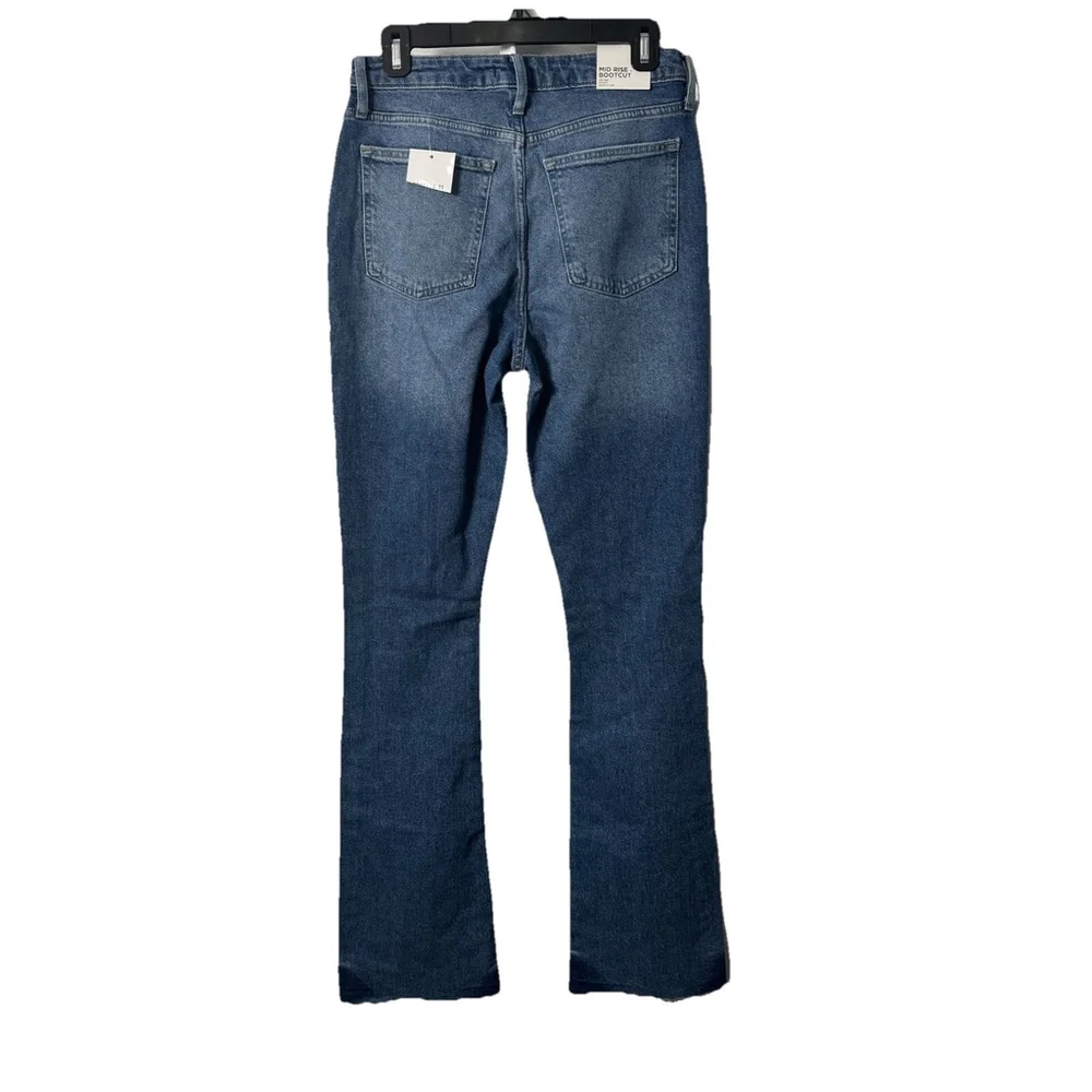 Forever 21 Denim Medium Washed Midrise Slimfit Bootcut Leg Sz 27 Distressed New - Picture 2 of 13